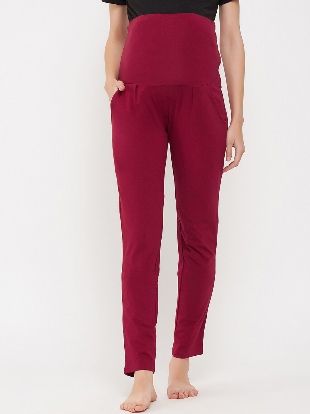 Clovia Women Chic Basic Pure Cotton Maternity Lounge Pants