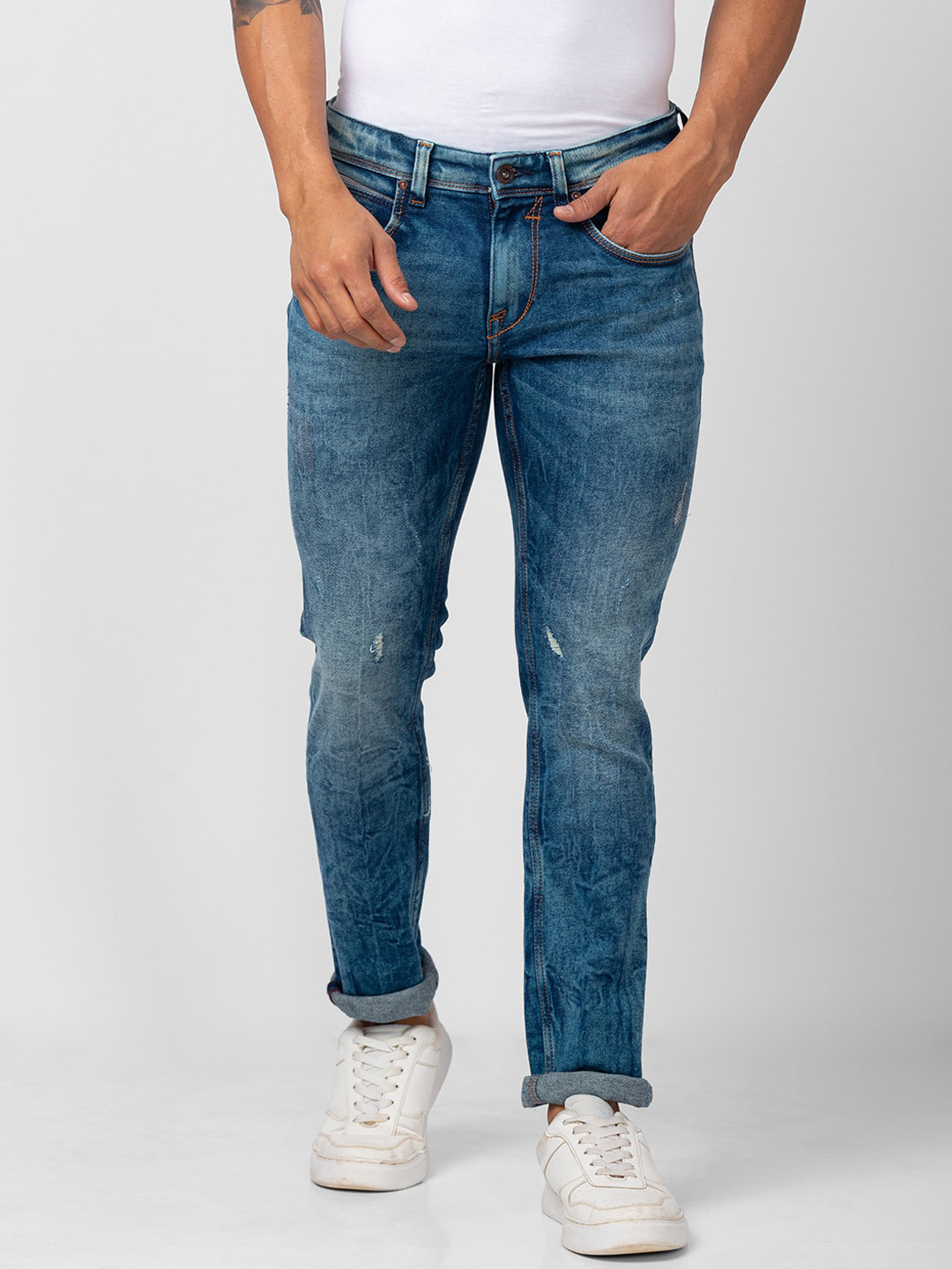 SPYKAR Men Cotton Slim Fit Low-Rise Jeans