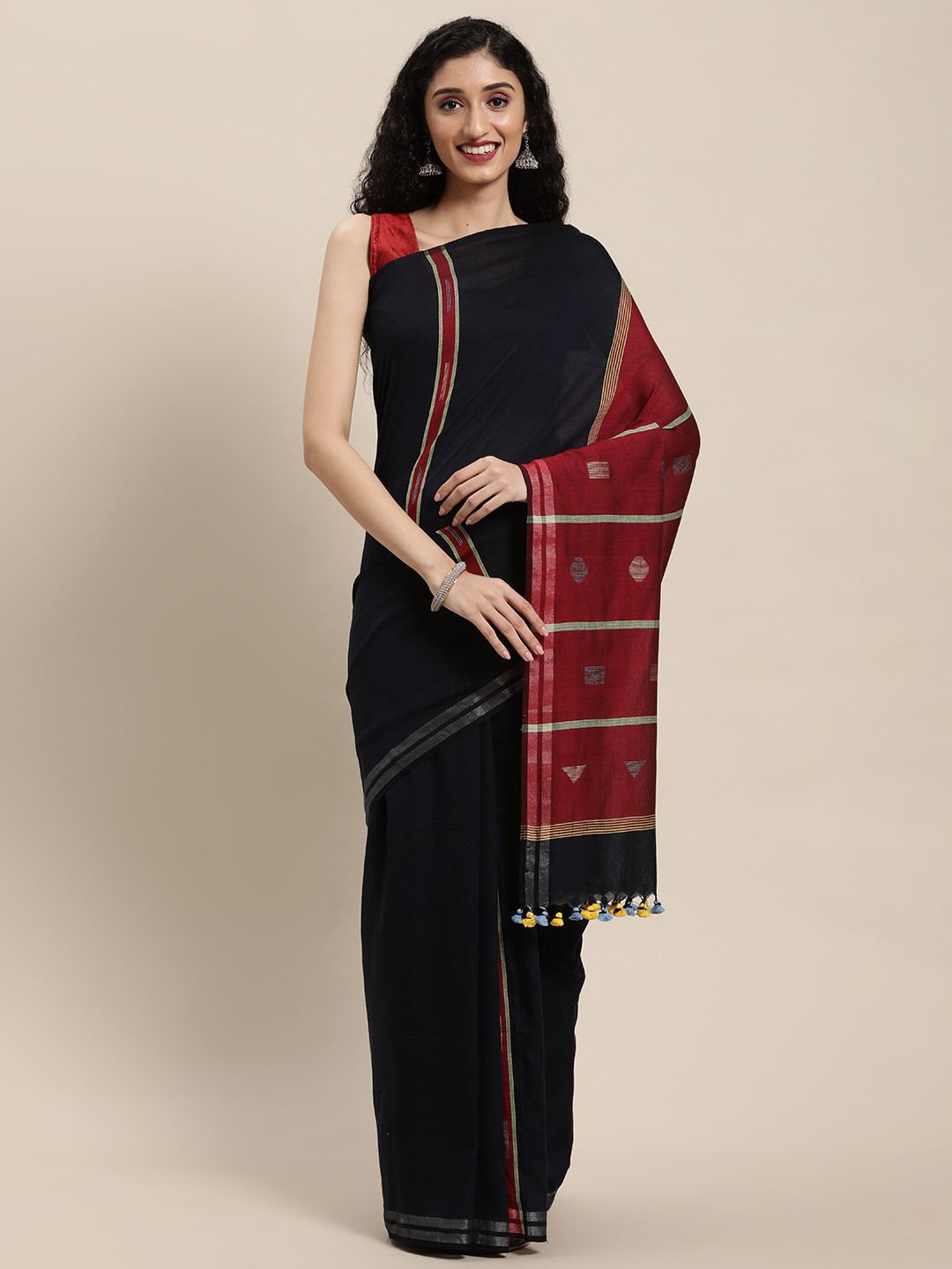 ArtEastri Handloom Cotton Jamdani Buti Saree