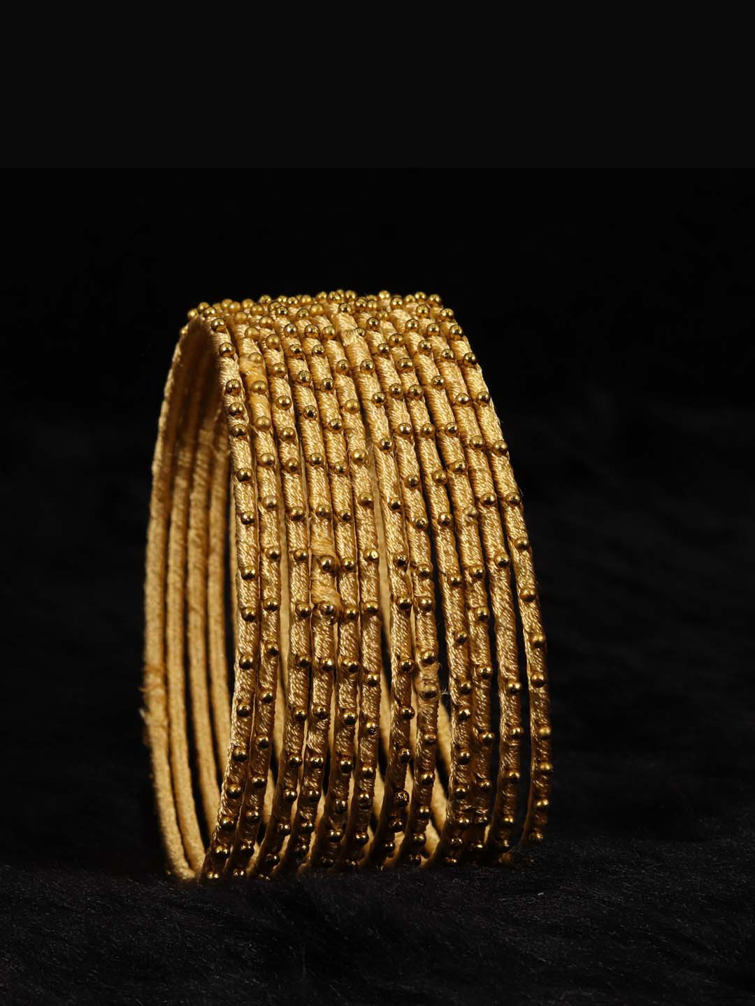 NMII Set of 12 Ball Stone Glossy Finished Bangle