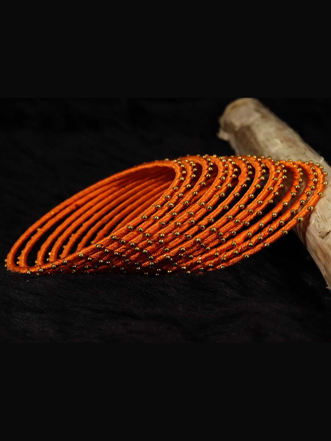 NMII Set of 12 Ball Stone Antique Bangle