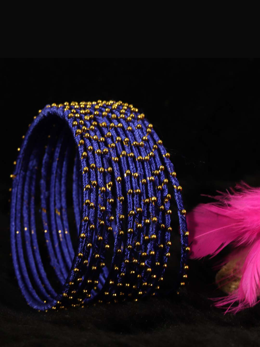 NMII Set of 12 Ball Stone Antique Bangle