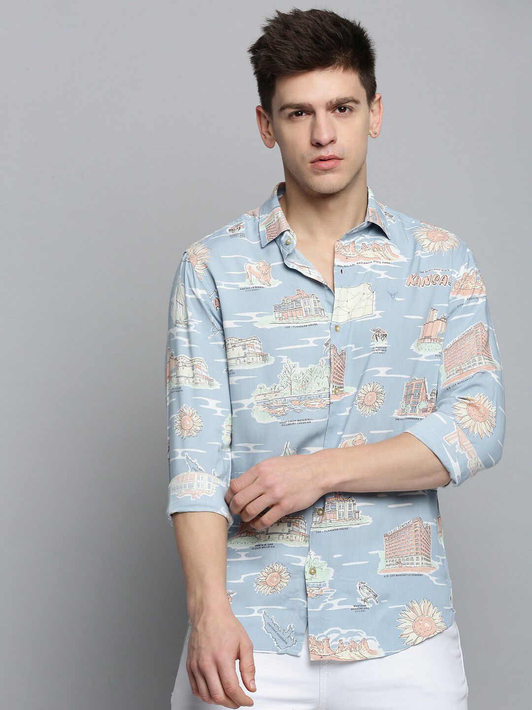 SHOWOFFFF Men Comfort Printed Casual Cotton Shirt