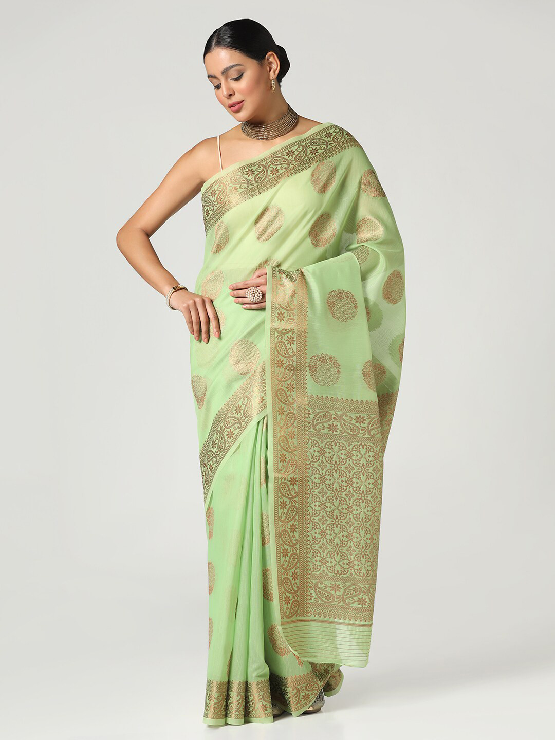 BOMBAY SELECTIONS Woven Design Zari Banarasi Saree