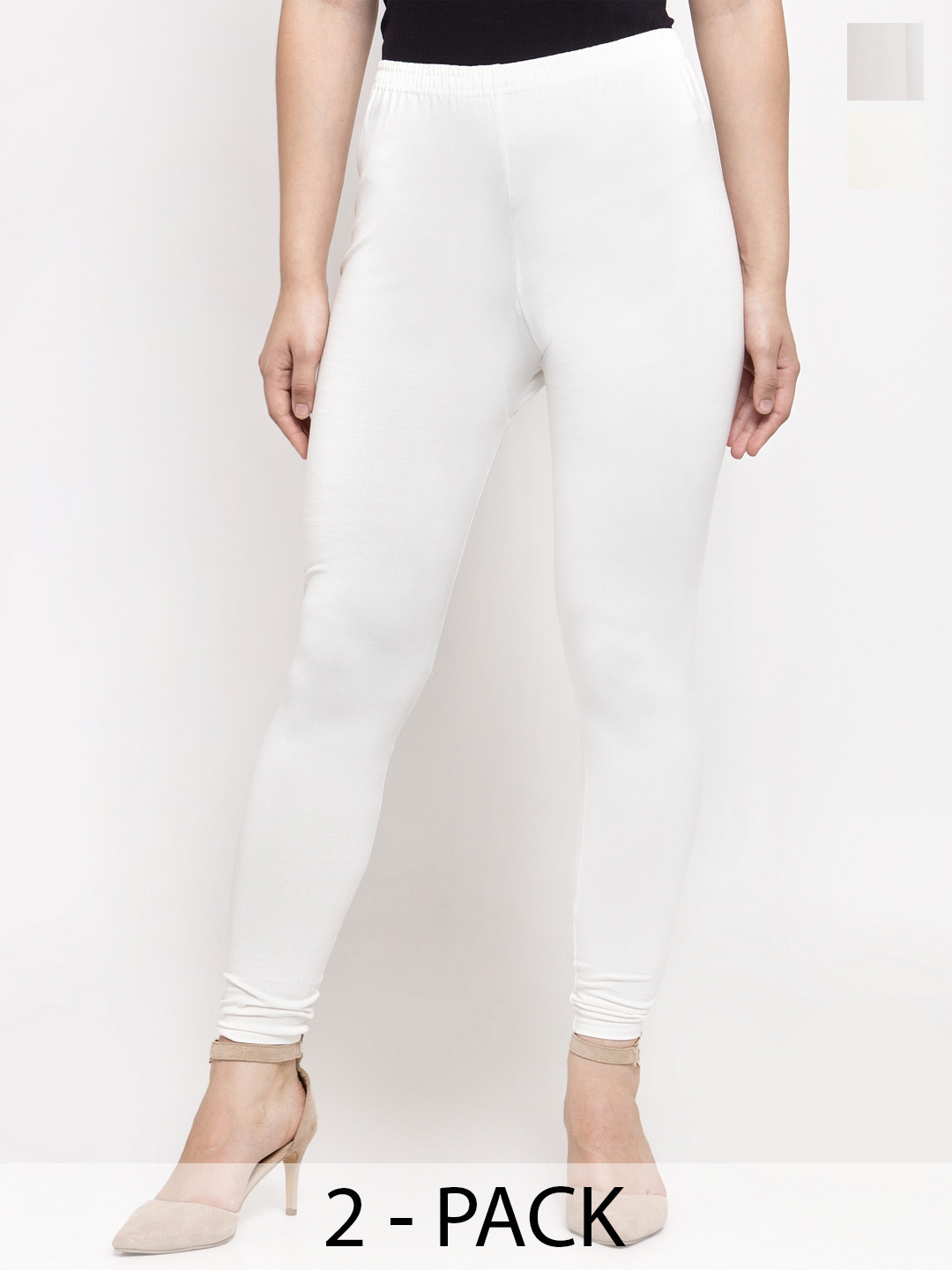 GRACIT Pack Of 2 Cotton Ankle-Length Leggings