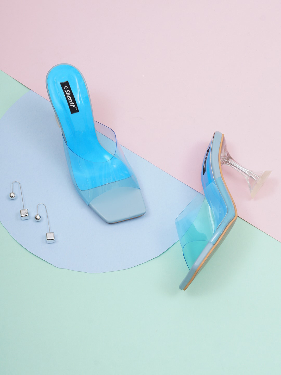 Sherrif Shoes Colourblocked Open Back Heels