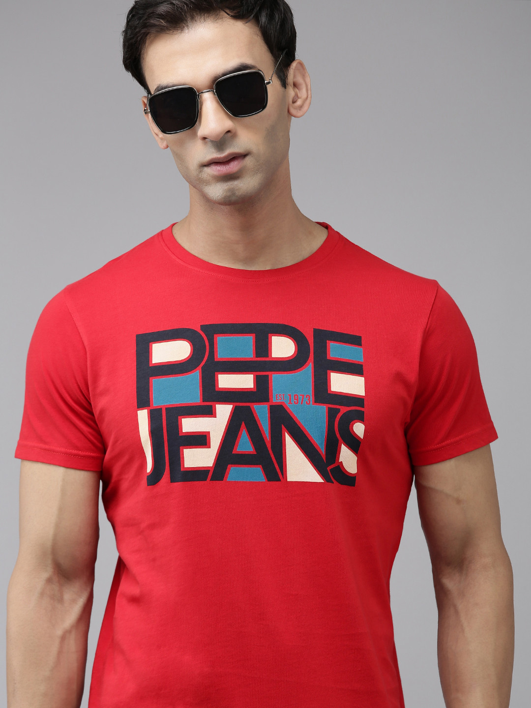 Pepe Jeans Brand Logo Printed Pure Cotton Slim Fit T-shirt