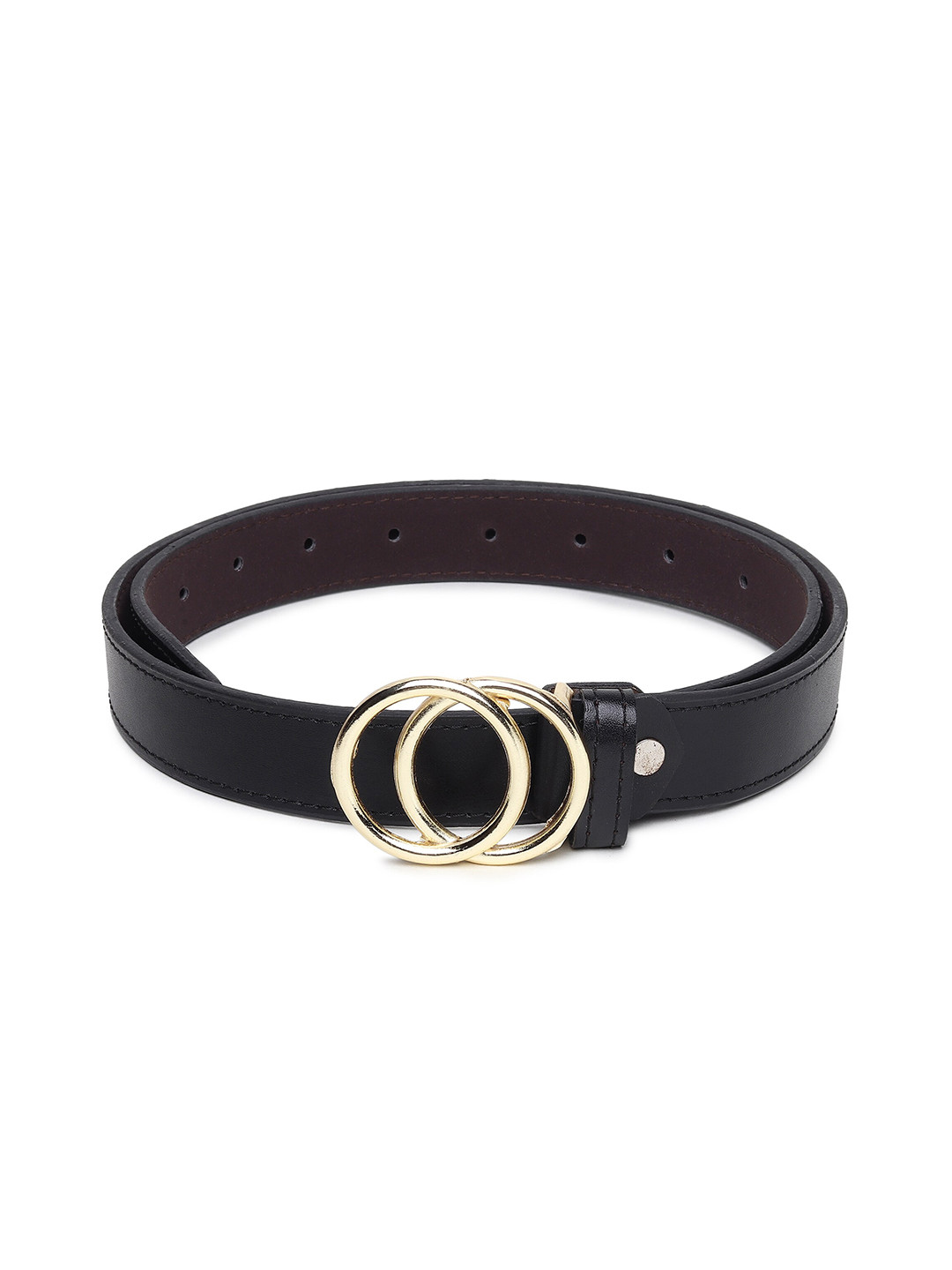 HENEDA Women Solid Synthetic Push Pin Belt