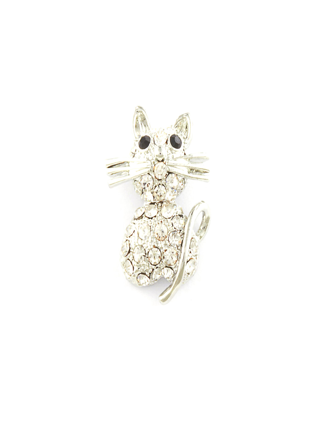 Mahi Alloy Crazy Cat-Charm Brooch