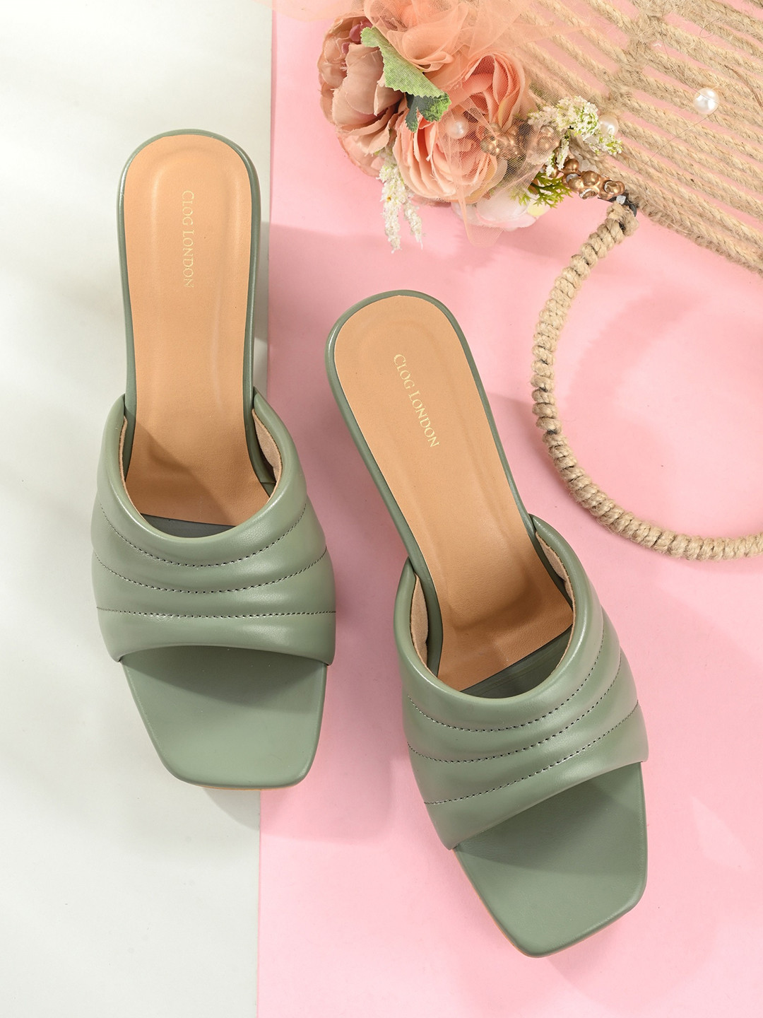 CLOG LONDON Square Toe Block Heels