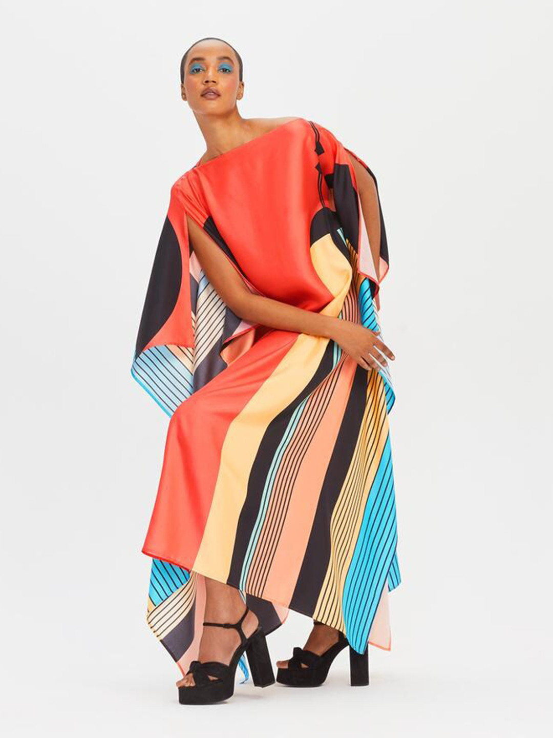 Navvi Striped Kaftan Dress