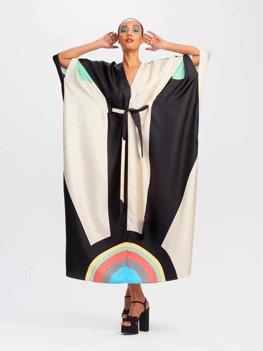 Navvi V-Neck Kaftan Maxi Dress