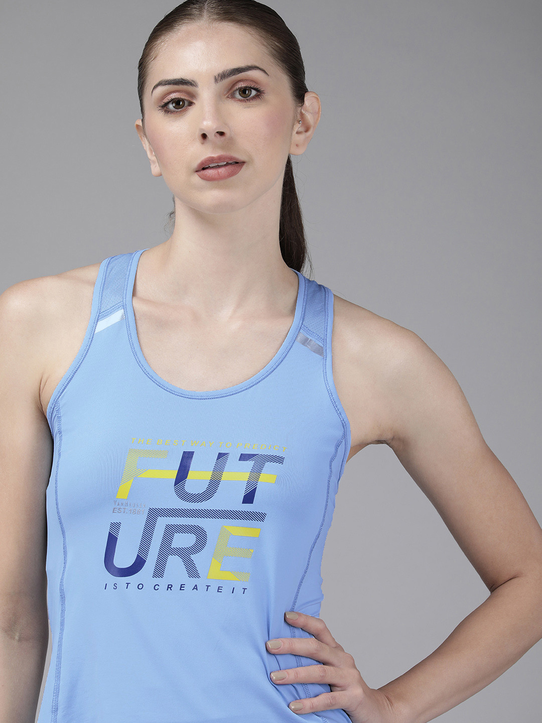 Van Heusen Racerback Typography Printed Training Tank Top