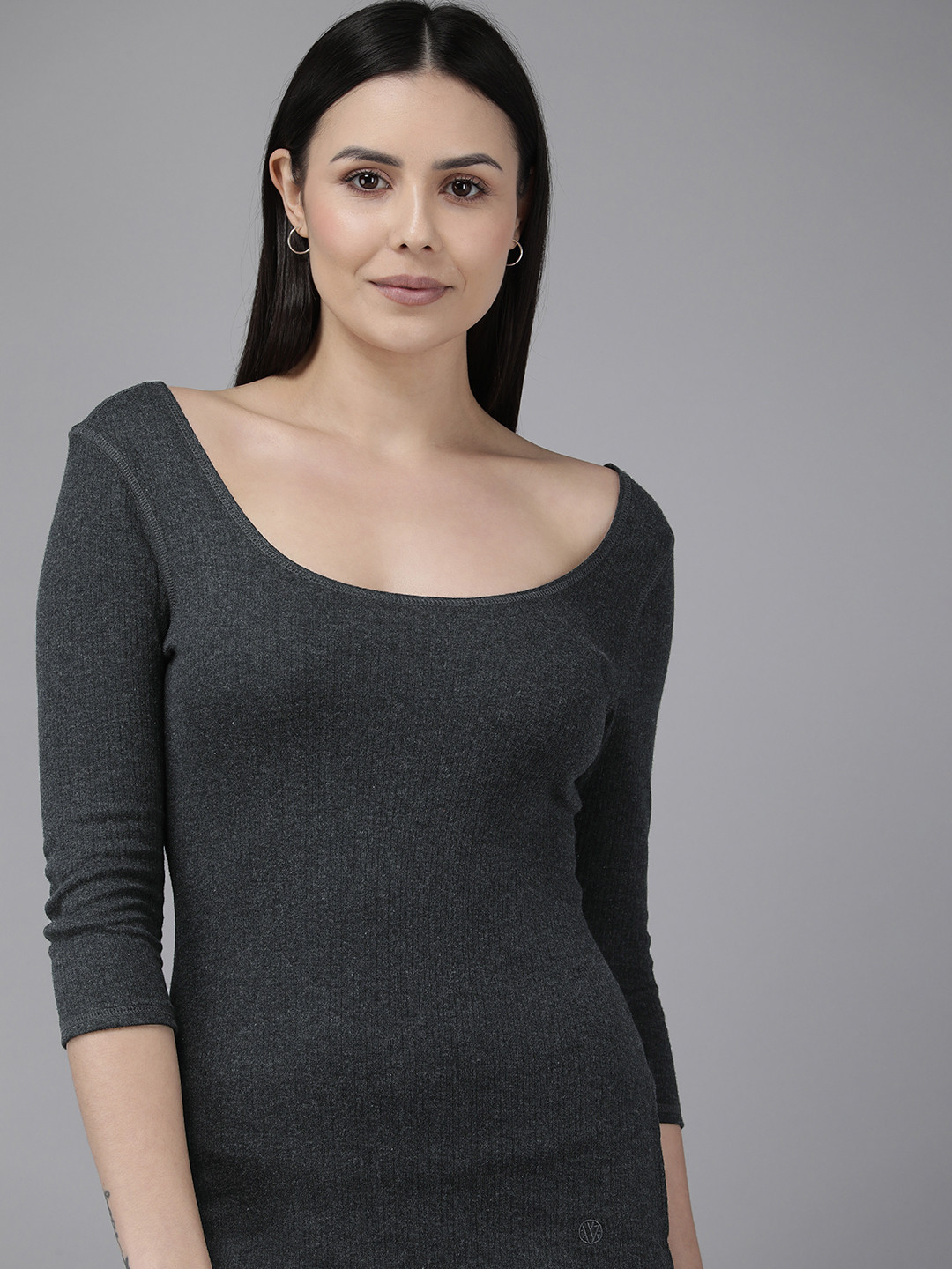 Van Heusen Women Anti Bacterial Round Neck 3/4Th Sleeve Thermal Vest