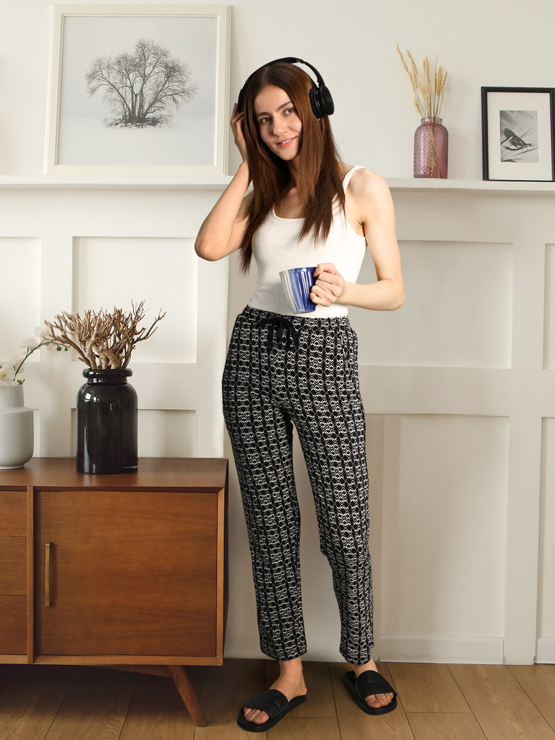 Van Heusen Women Allover Print Functional Pocket Ultra Soft Lounge Pants