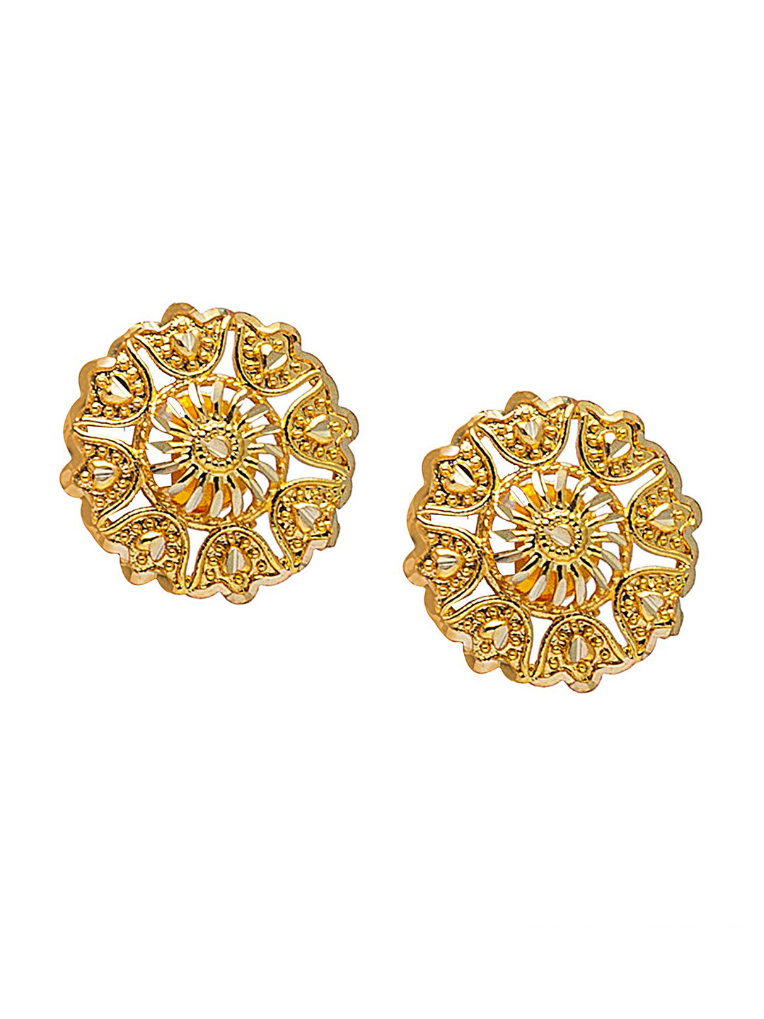 Shining Jewel - By Shivansh Gold-Plated Contemporary Studs Earrings