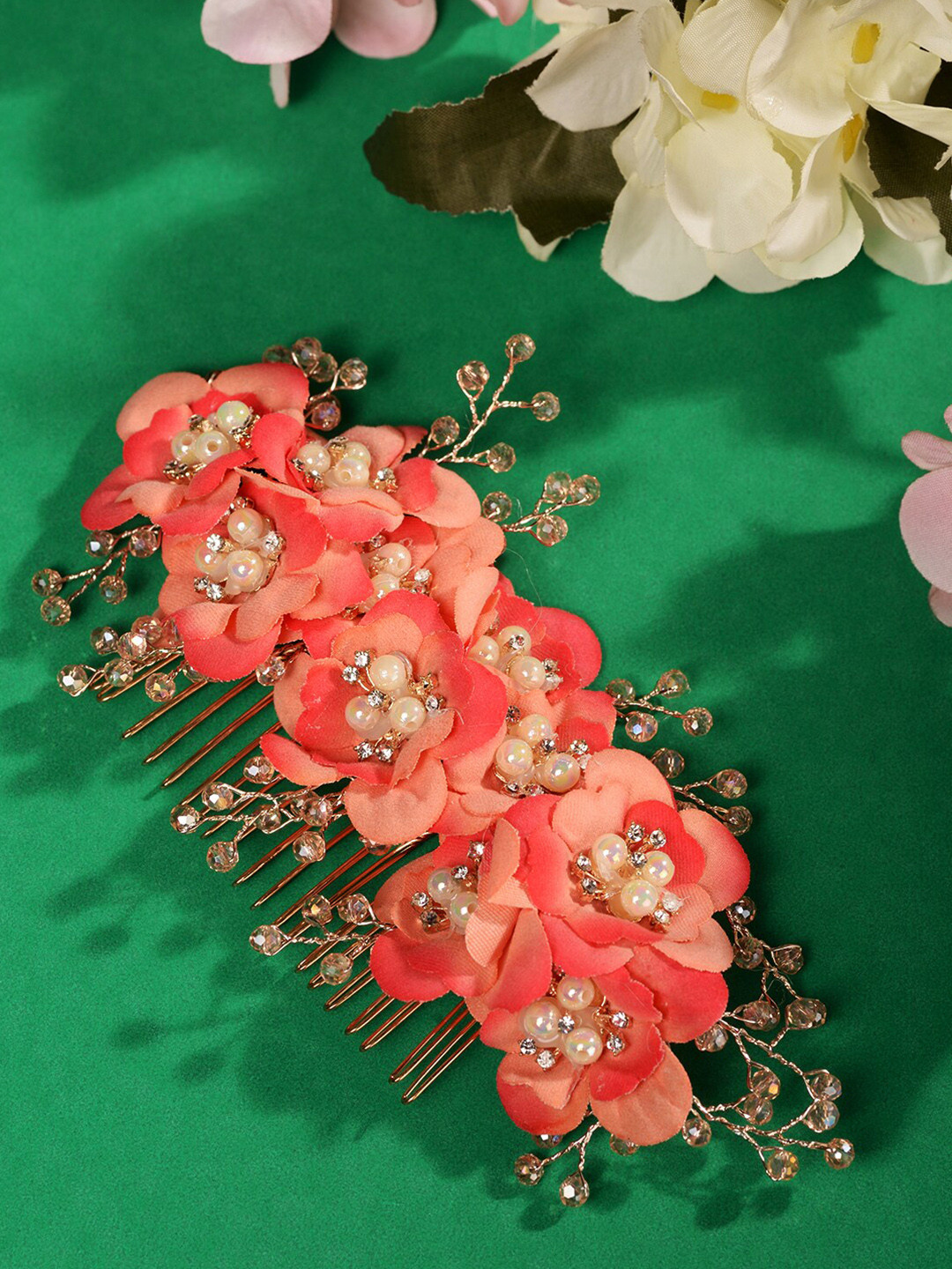 Saraf RS Jewellery Women Crystal Embellished Bridal Hair Tiara Comb Pin