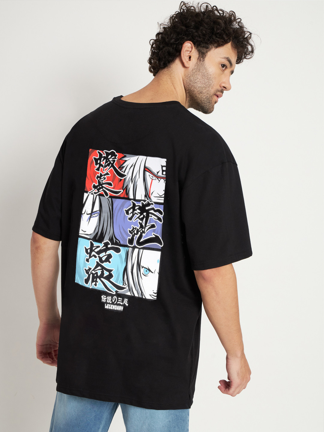 COMICSENSE Unisex Anime Printed Naruto Cotton Oversized Tshirt