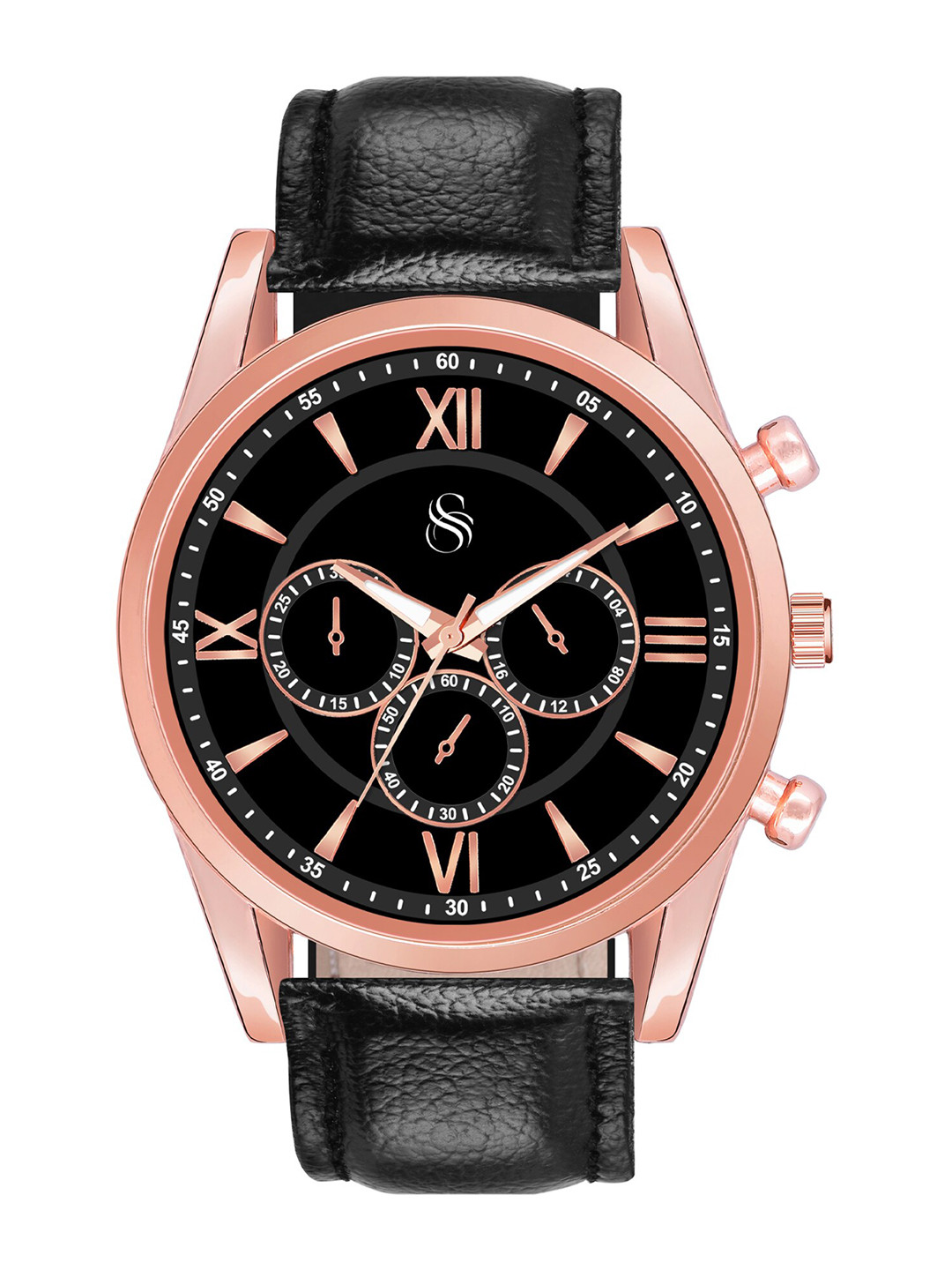 Shocknshop Men Leather Straps Analogue Chronograph Watch