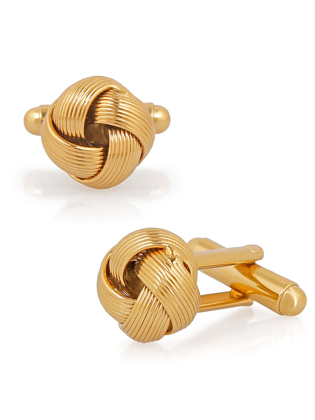 Mahi Gold-Plated Valentine Gift Entangled Design Cufflink