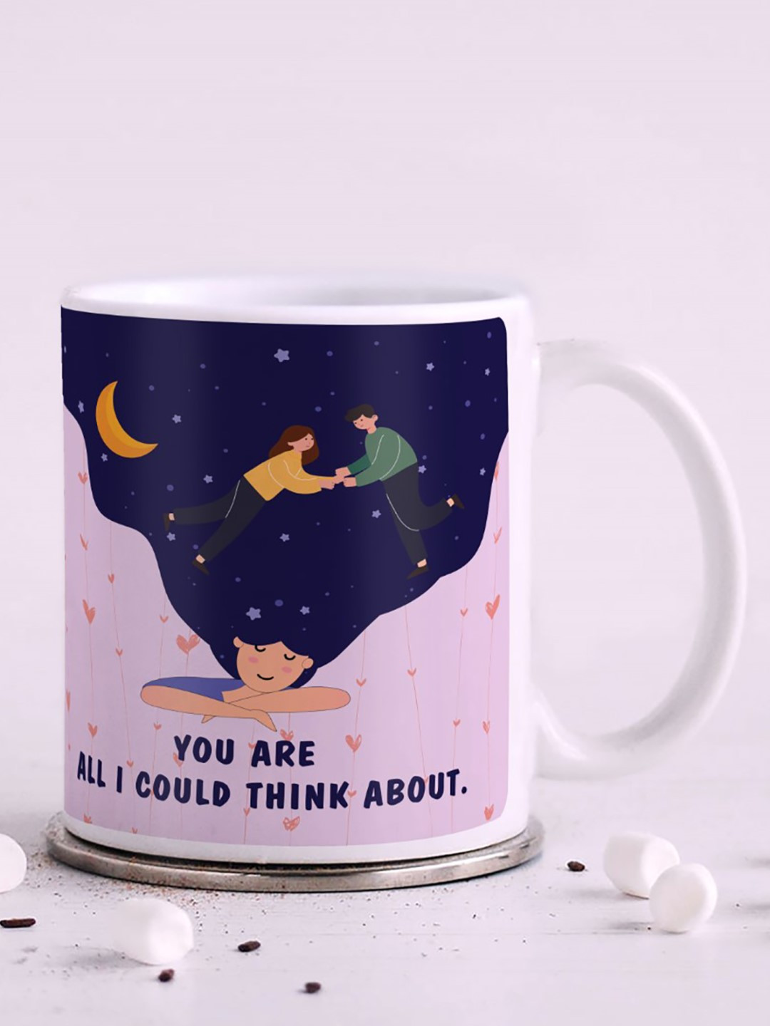 Indigifts Kavyansh Name Personalised Navy Blue Typography Ceramic Microwave Safe Mug-325ml