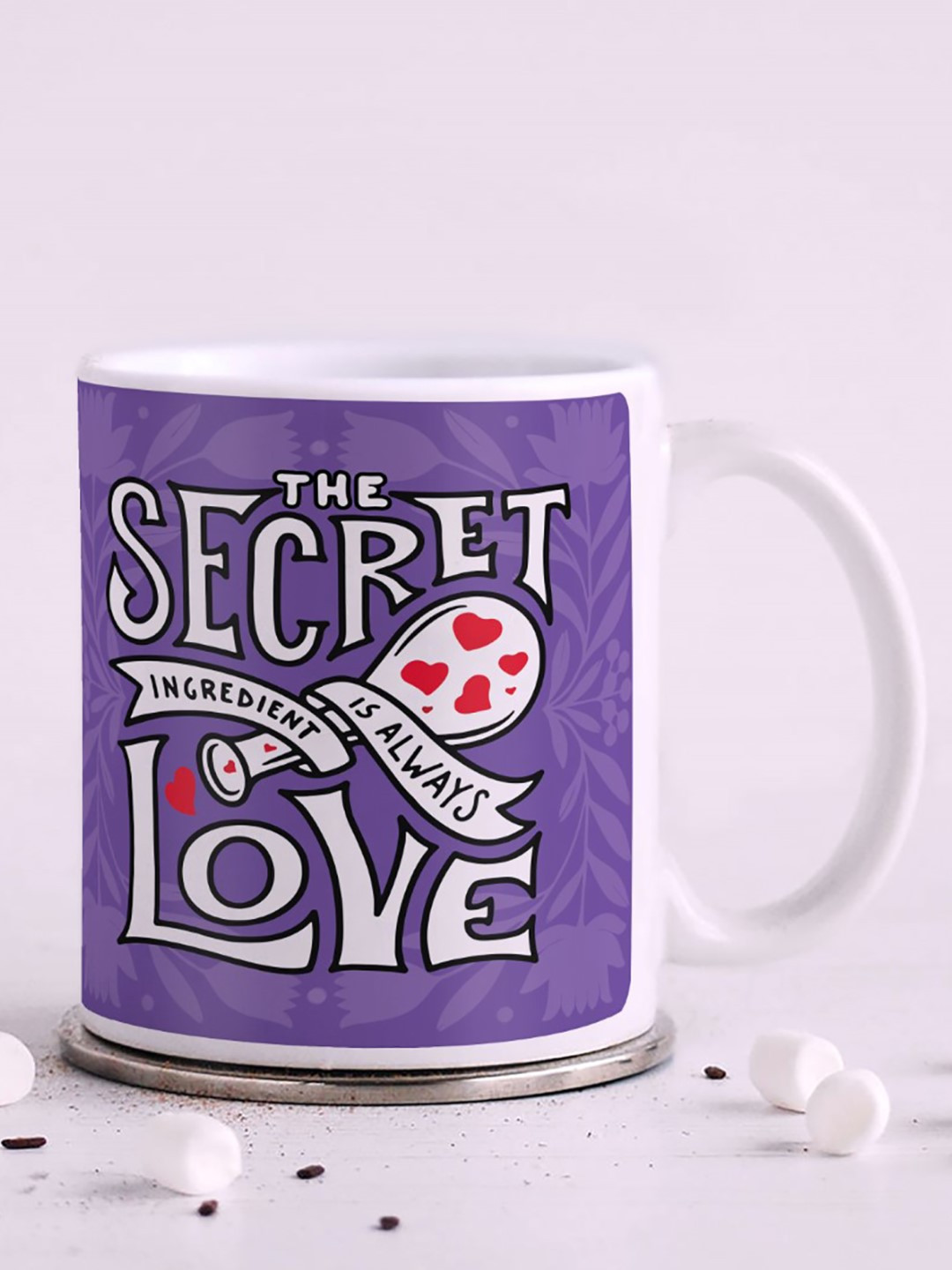 Indigifts Thank U Purple Typography Ceramic Microwave Safe Mug-325ml