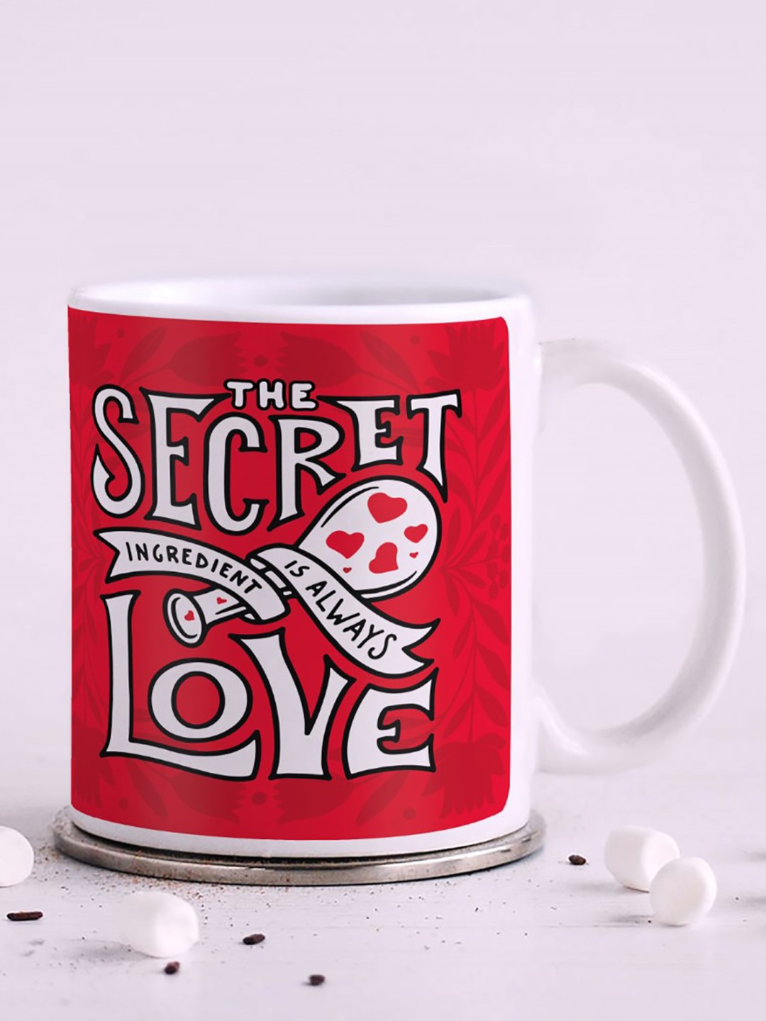 Indigifts Dalip Name Personalised Red Typography Ceramic Microwave Safe Mug-325ml