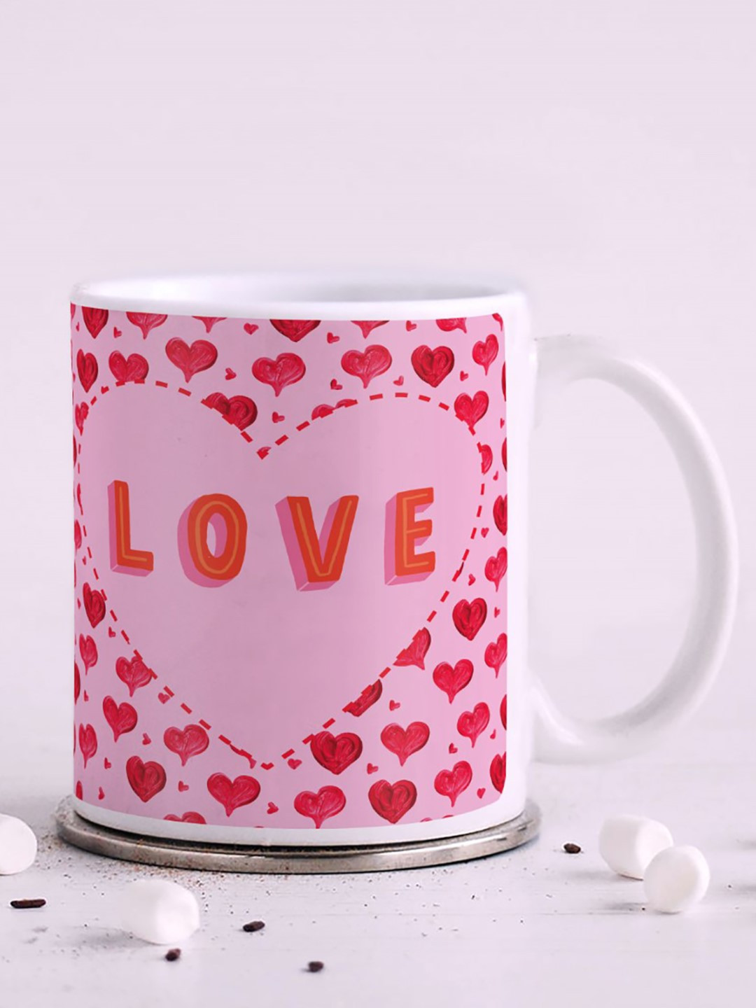 Indigifts Dipili Name Personalised Pink Typography Ceramic Microwave Safe Mug-325ml