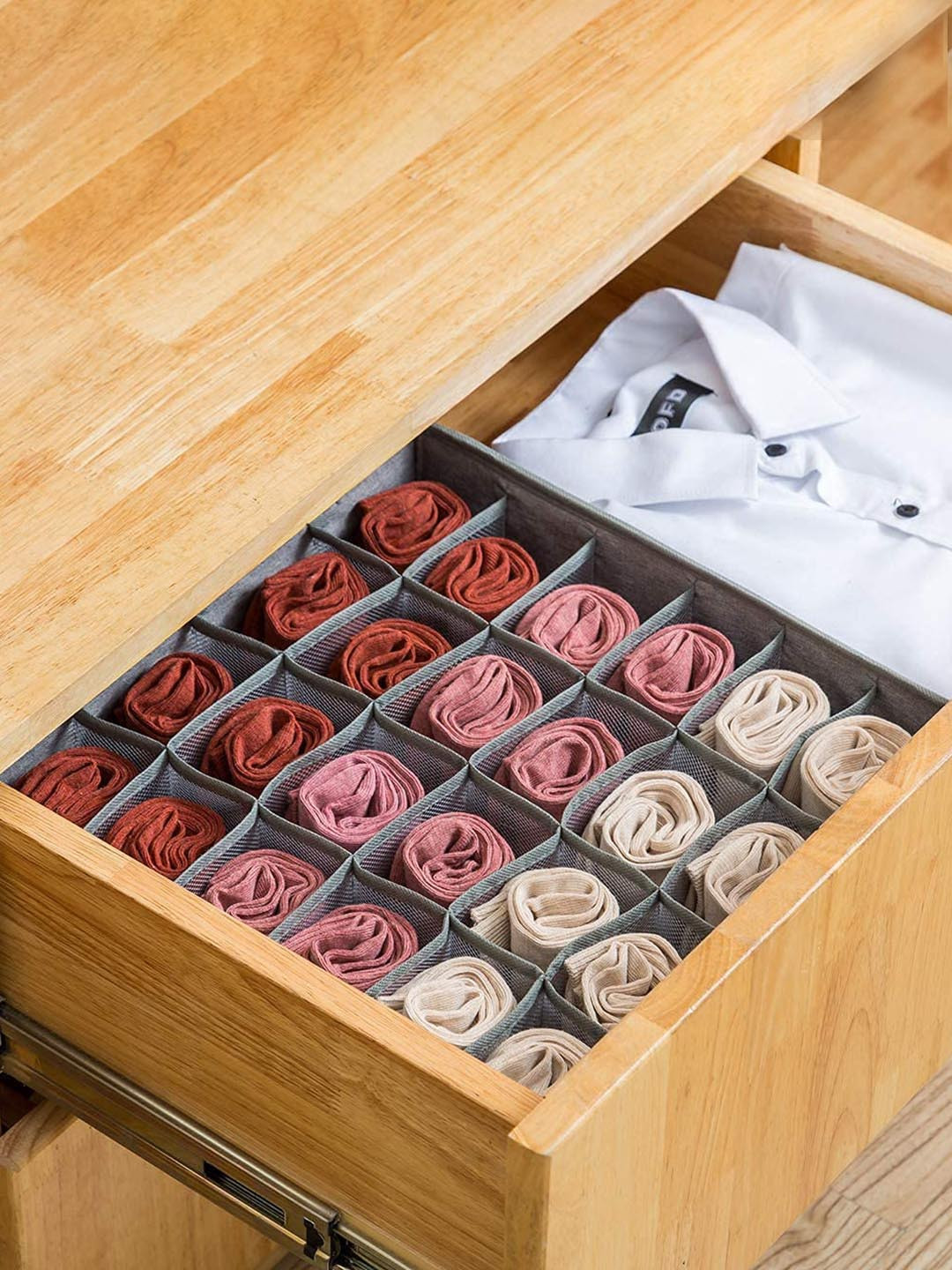 HOUSE OF QUIRK 2 Pieces Grey Collapsible Closet Organizer Boxes