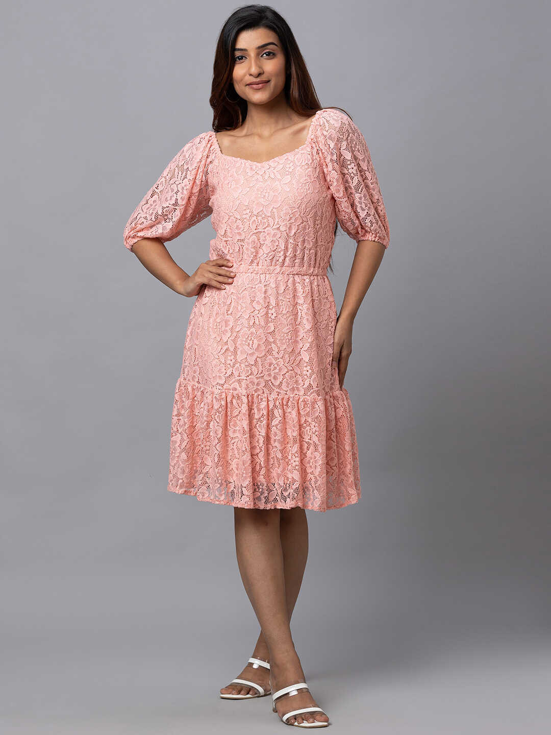 Globus Square Neck Fit & Flare Dress