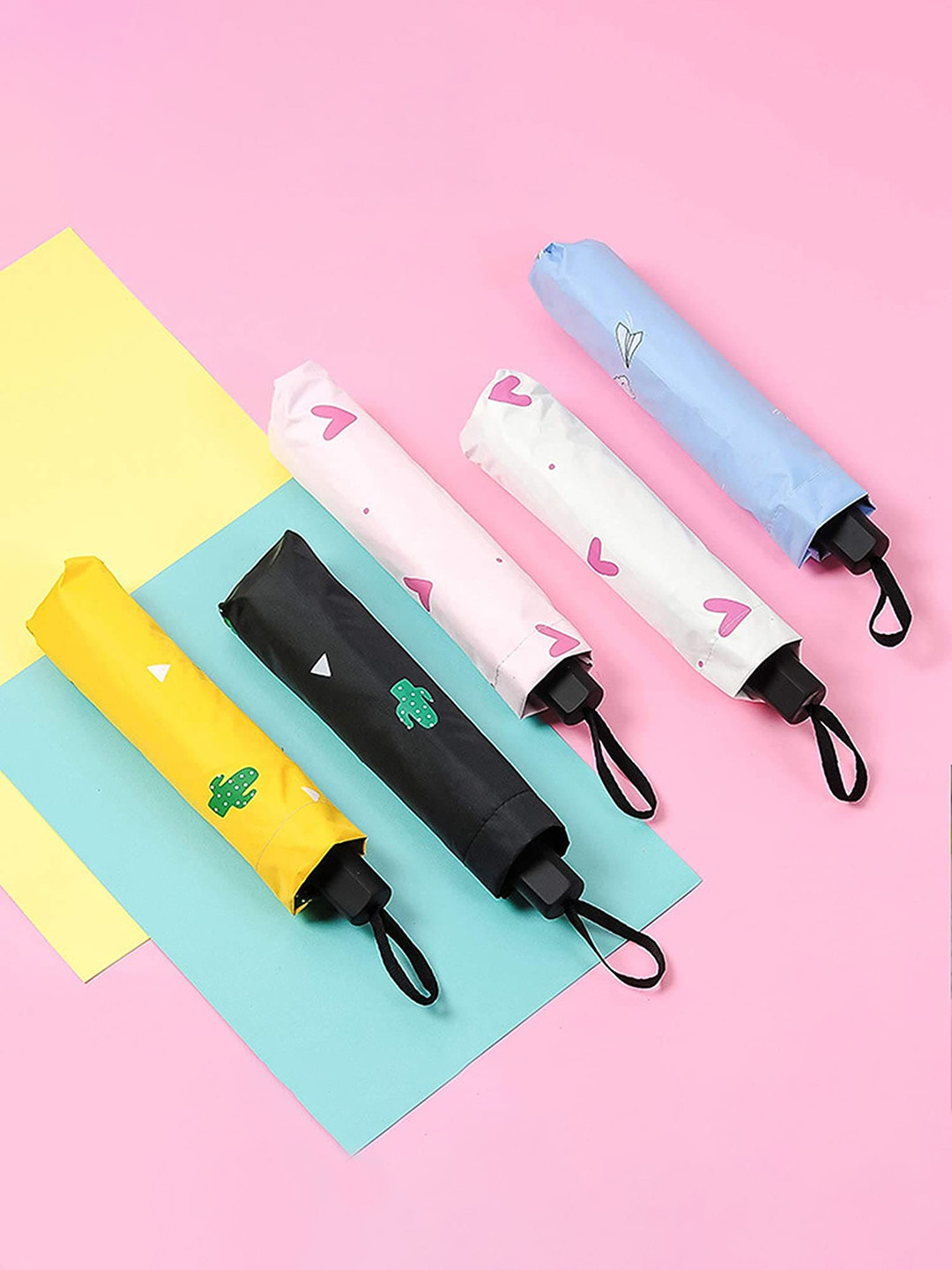 HOUSE OF QUIRK Printed 2 Fold Umbrella With Carrying Pouch