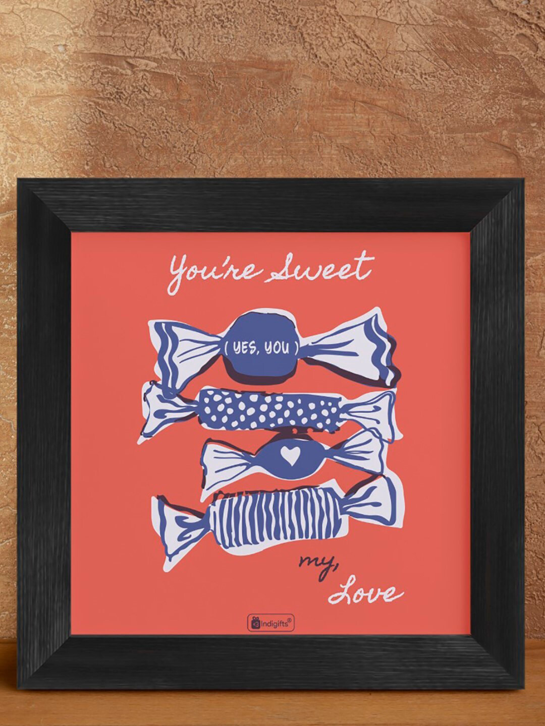 Indigifts Love Quotes Synthetic Wood Wall Square Paintings Wall Art - 8 x 8 In