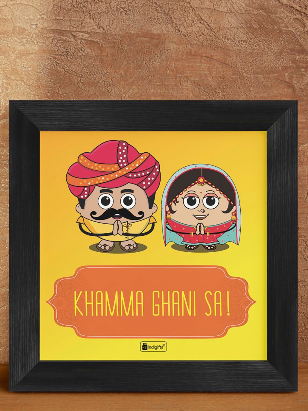 Indigifts Couple Gifts Yellow & Orange Digital Printed Wall Art