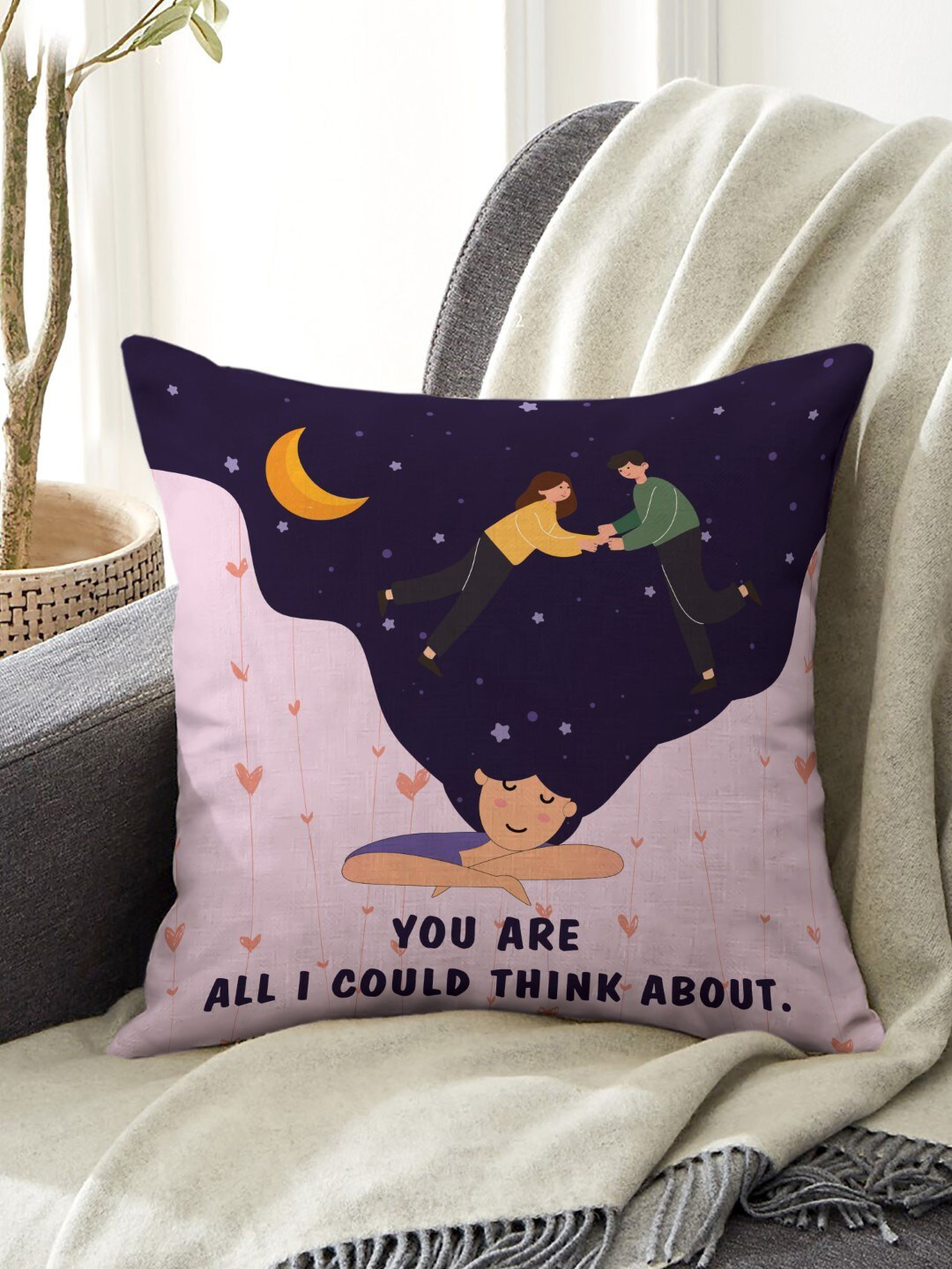 Indigifts Blue & Yellow Printed Pre-Filled Cushions