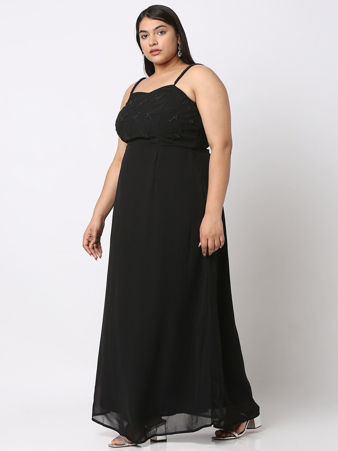 Curves by MISH Beads & Stones Embellished Maxi Dress