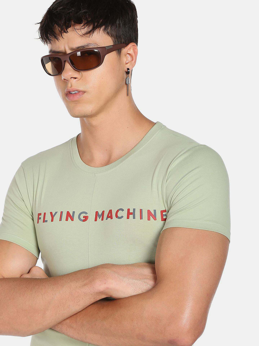 Flying Machine Rear Emblem Print Slim Fit T-Shirt