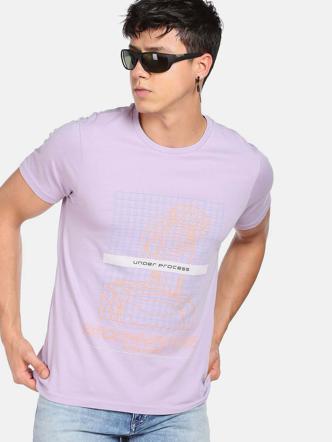 Flying Machine Digital Print Cotton T-Shirt