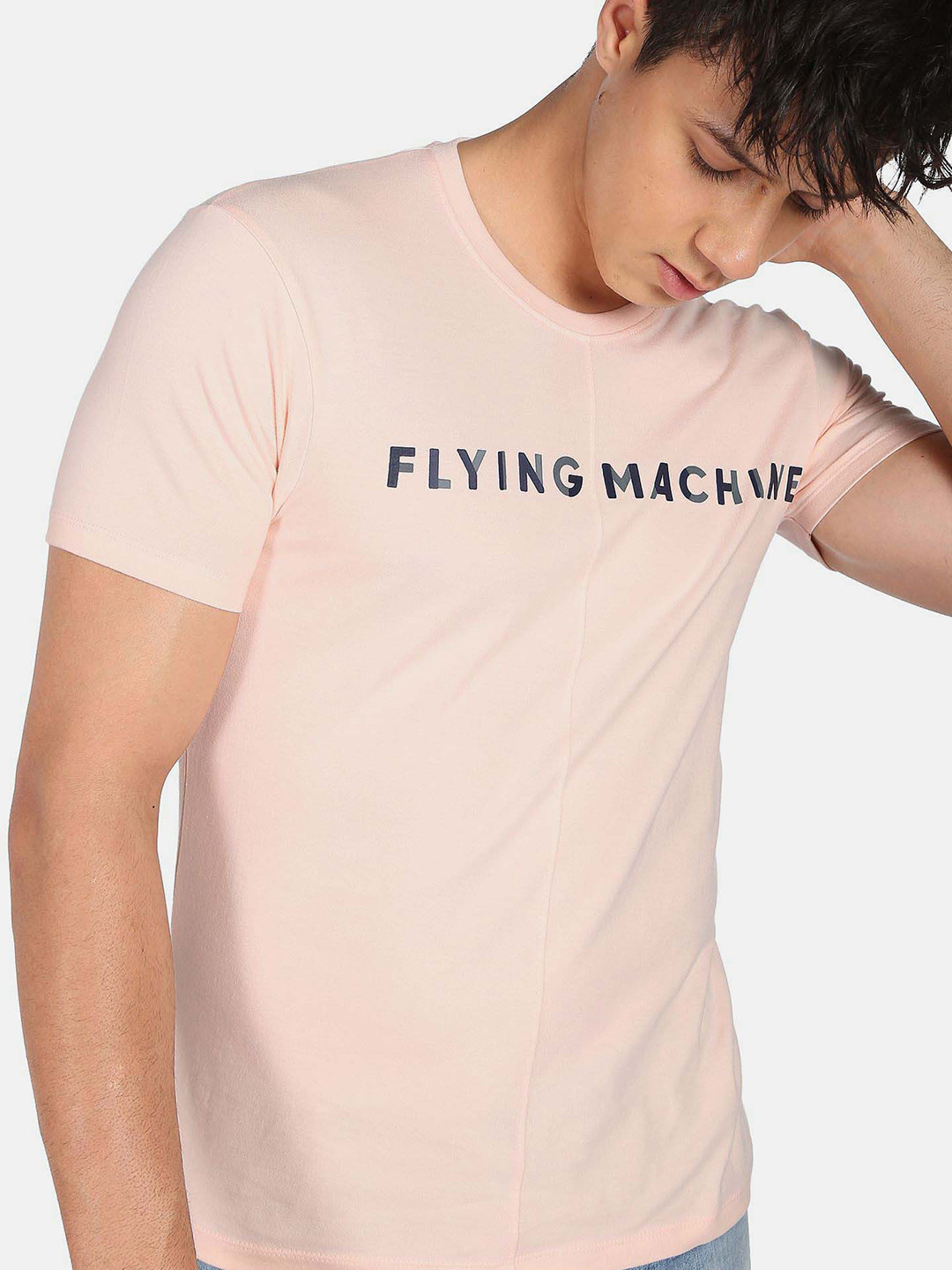 Flying Machine Rear Emblem Print Slim Fit T-Shirt