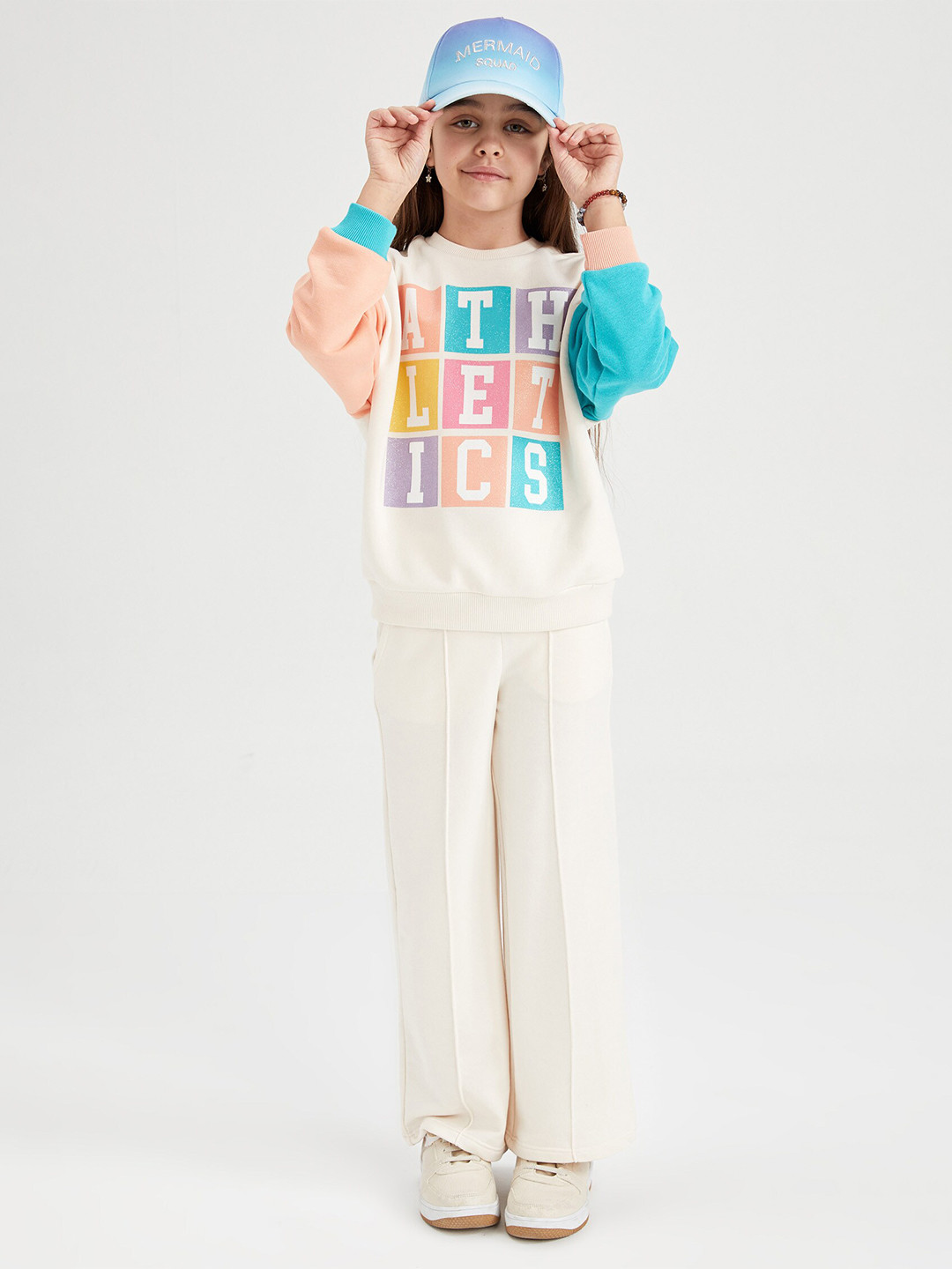 DeFacto Girls Printed Pure Cotton T-shirt with Trousers