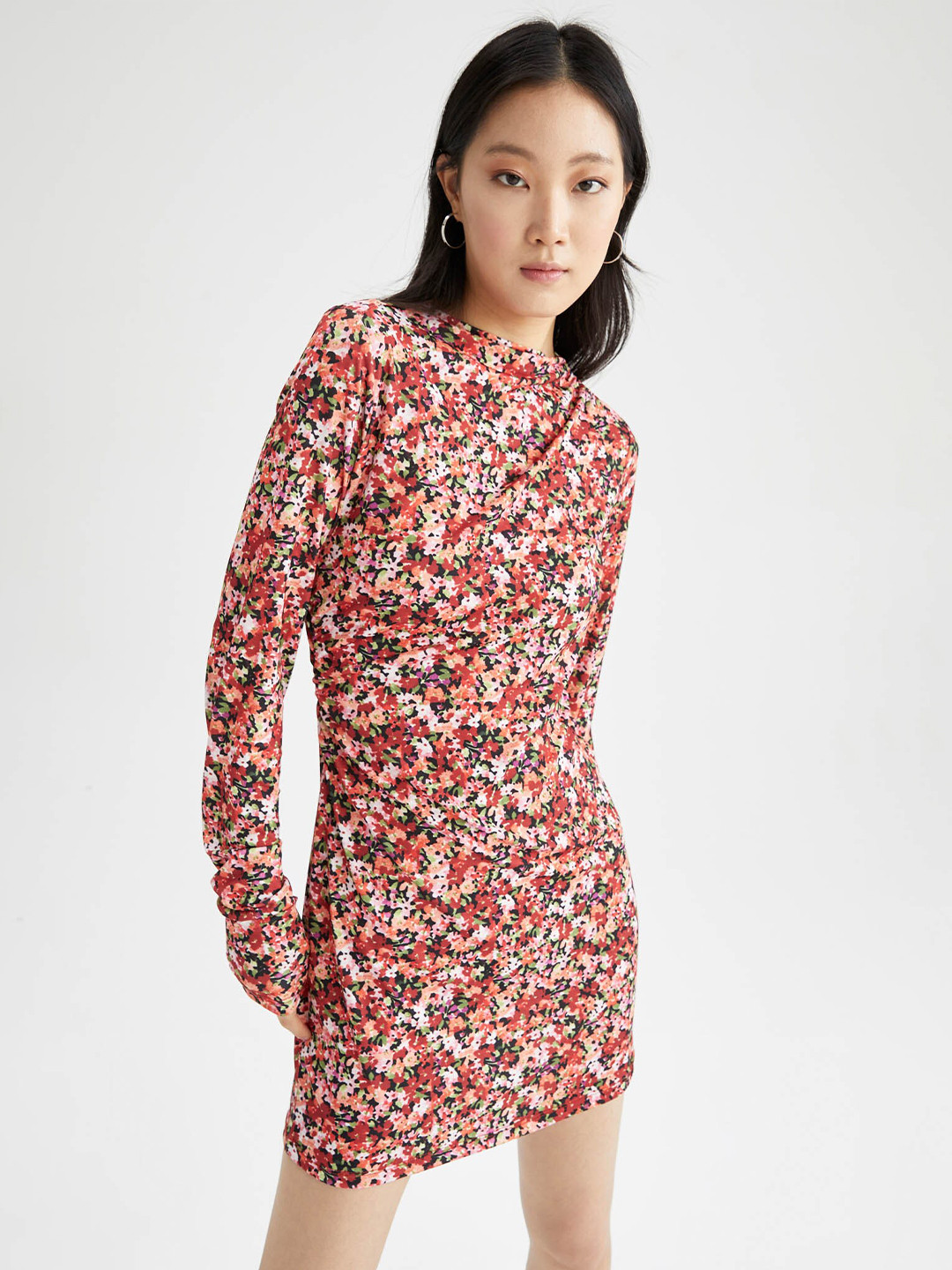 DeFacto Floral Sheath Mini Dress