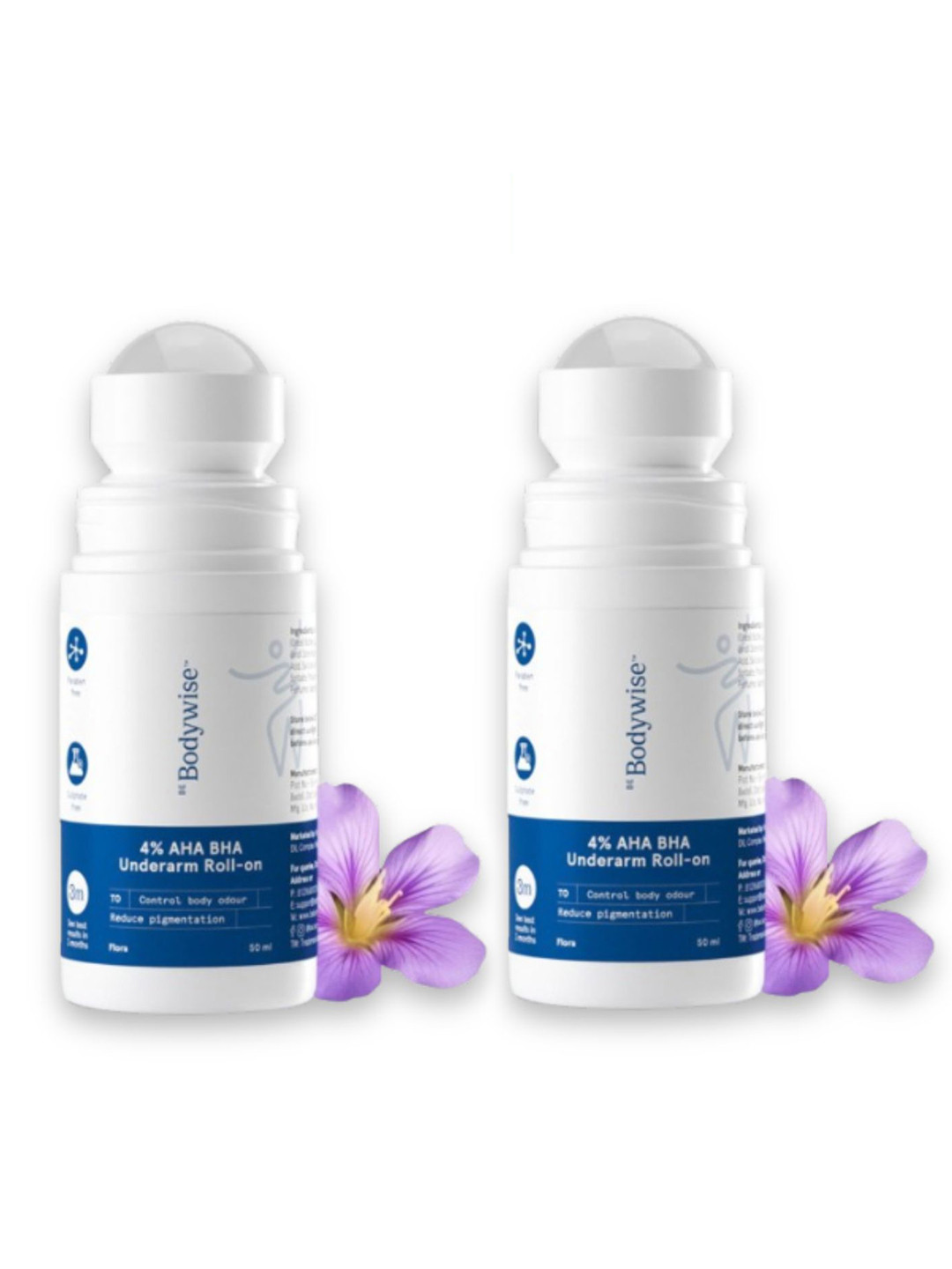 Be Bodywise Set Of 2 Women 4% AHA BHA Underarm Roll On - 50ml Each