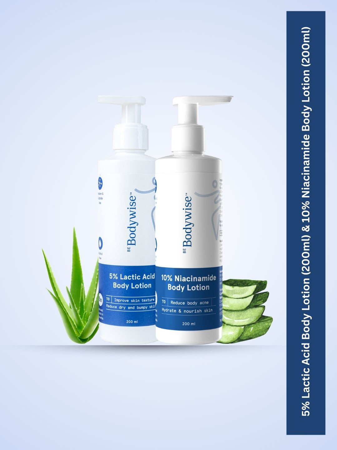 Be Bodywise Set of 5% Lactic Acid + 10% Niacinamide Body Lotion - 200 ml Each