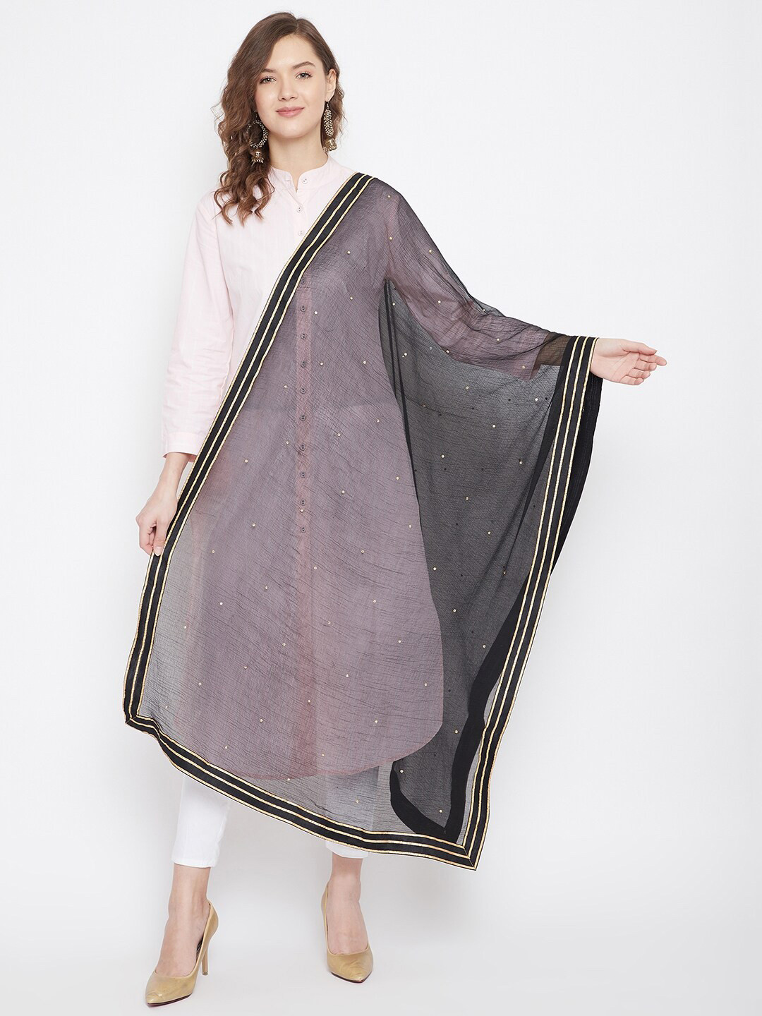 Clora Creation Chiffon Dupatta With Gotta Patti
