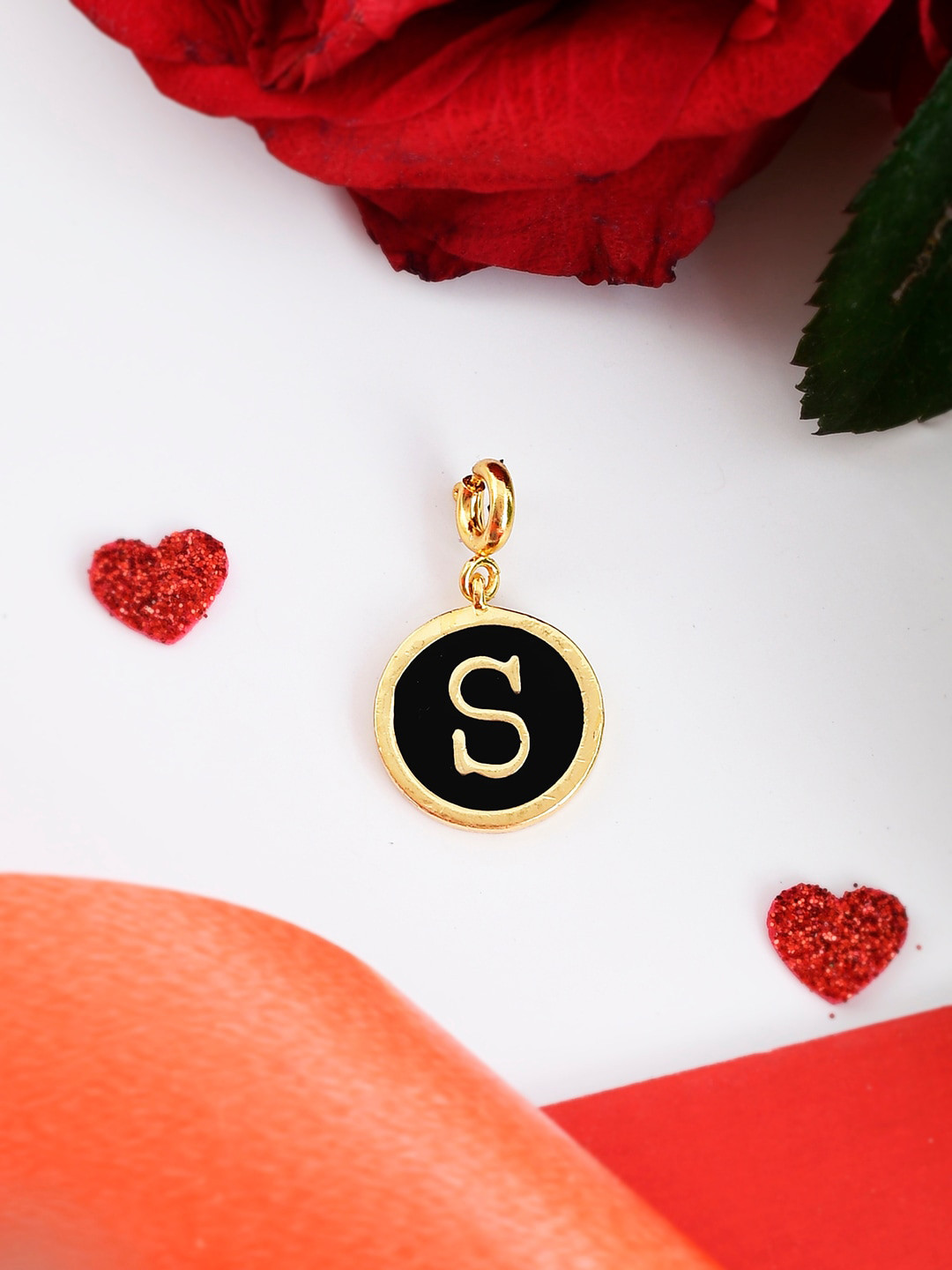 Voylla Gold-Plated Enamelled Valentines Day Alphabet Charm