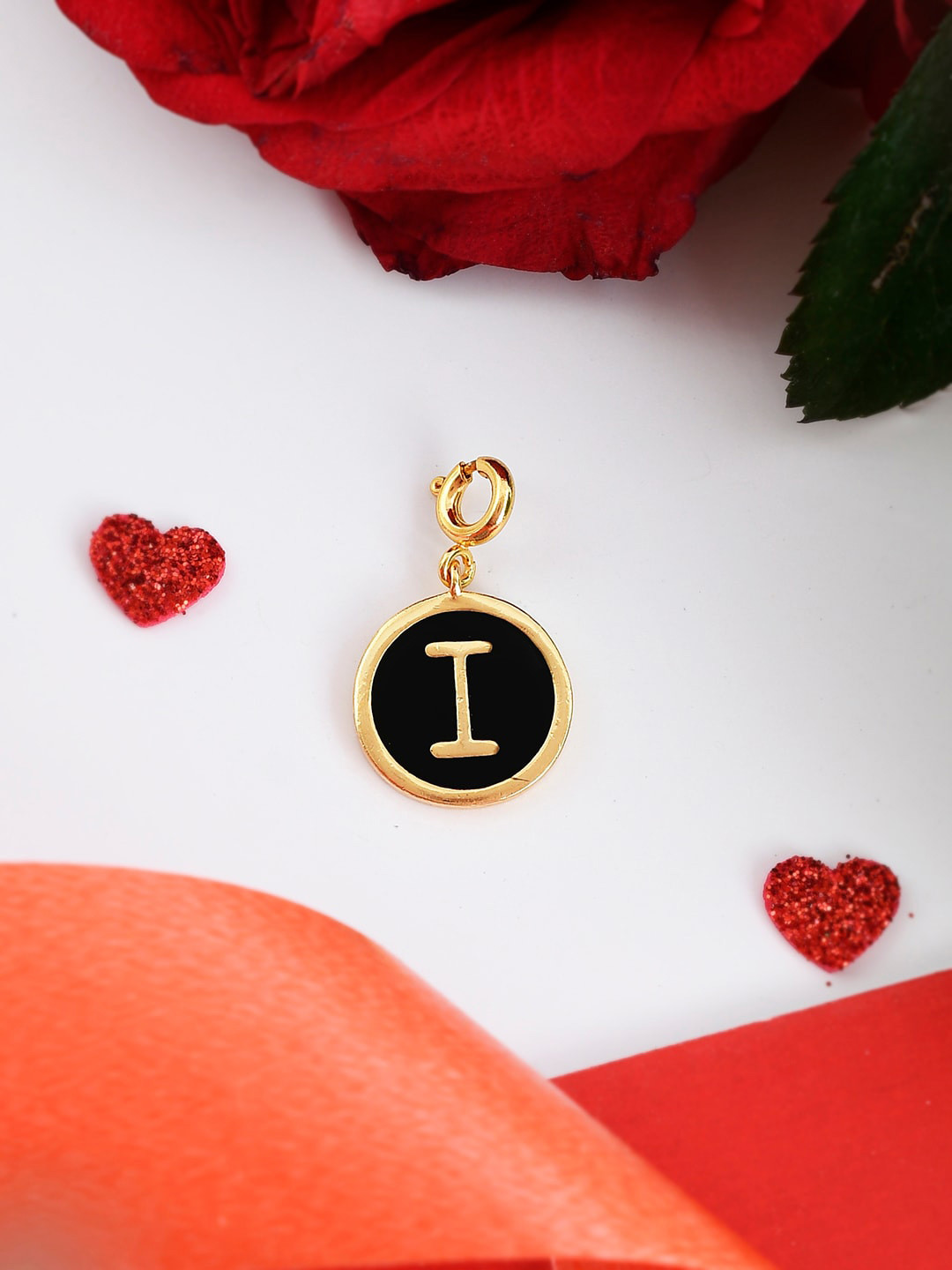 Voylla Gold-Plated Enamelled Valentines Day I Alphabet Charm