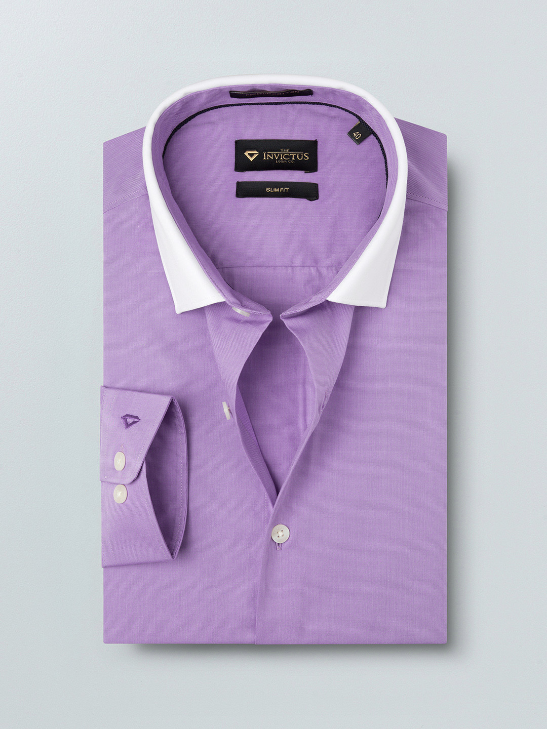 Buy INVICTUS Men Lavender Slim Fit 