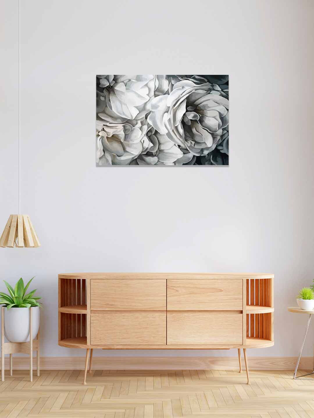 RANGOLI White & Grey Rose Wall Art