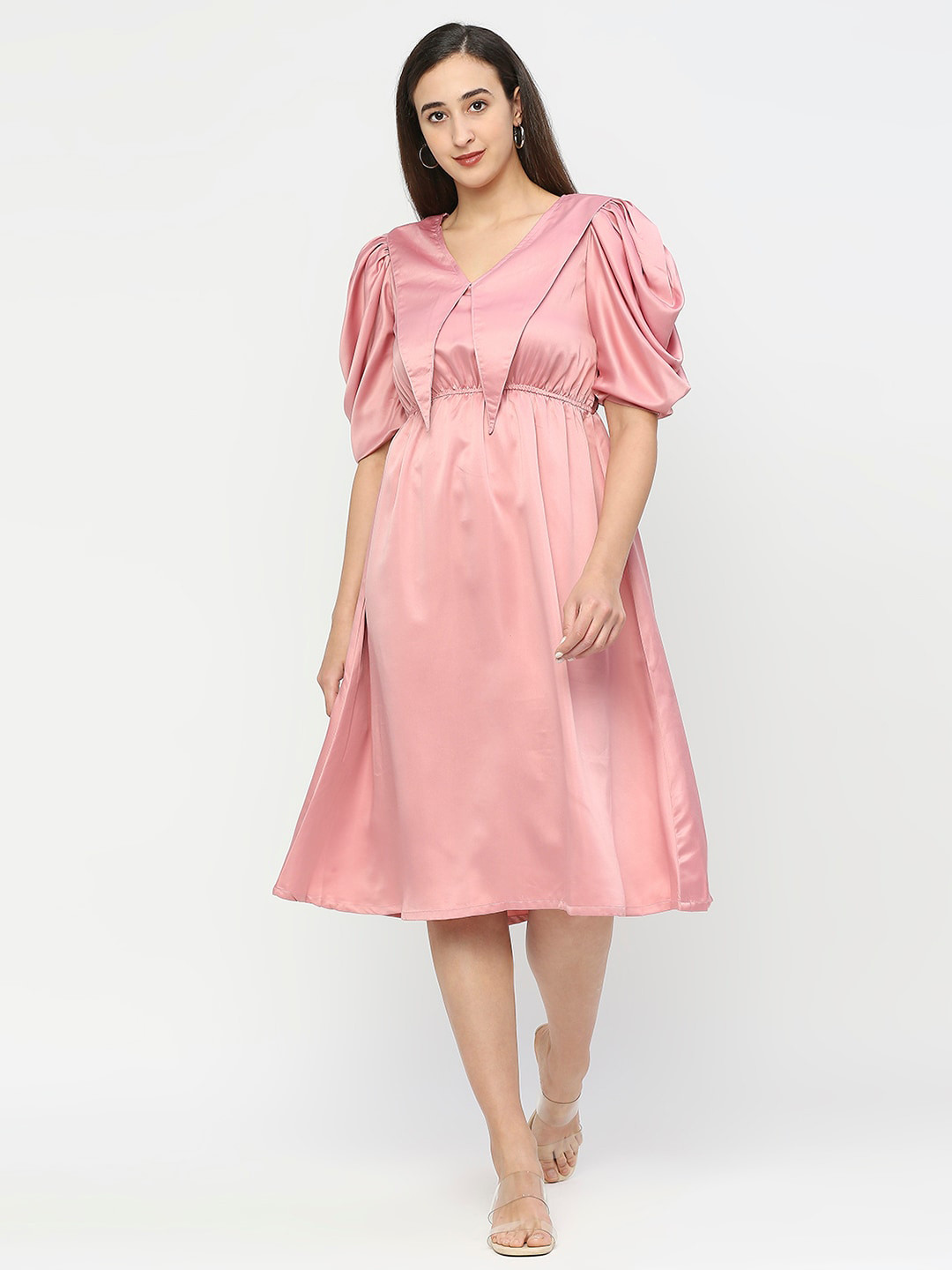 Smarty Pants Above The Keyboard Puff Sleeves Fit & Flare Dress