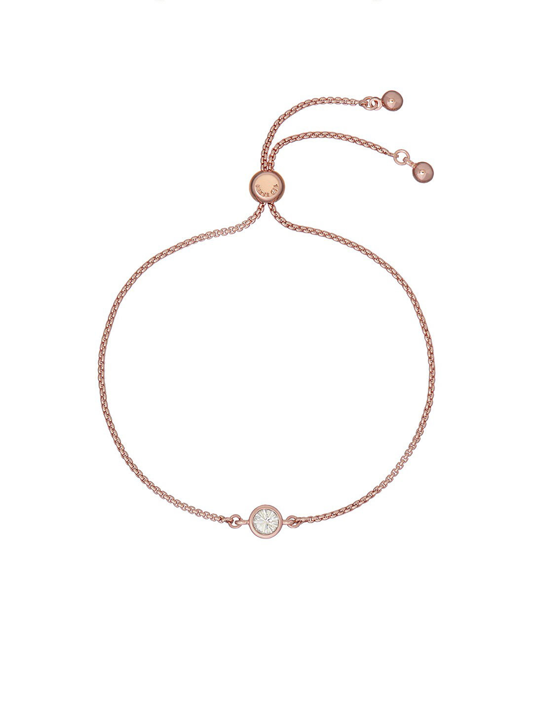 Ted Baker Women Plain Crystal Brass Link Bracelet
