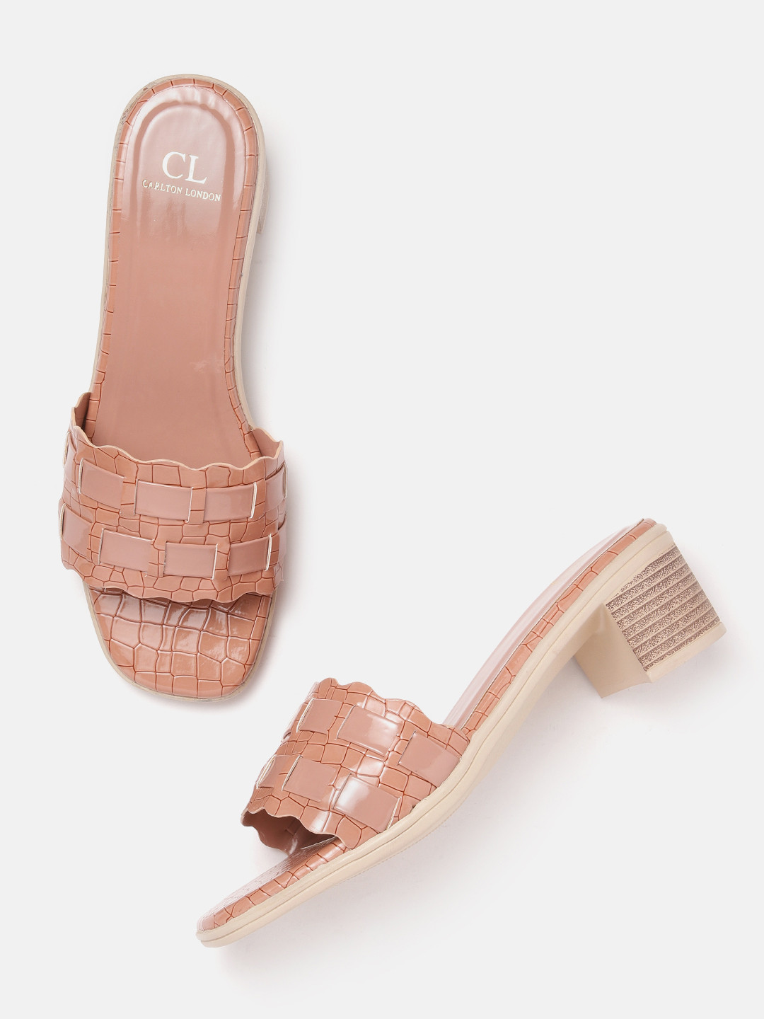 Carlton London Croc Textured Block Heels